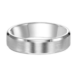 Platinum Satin Beveled Wedding Band