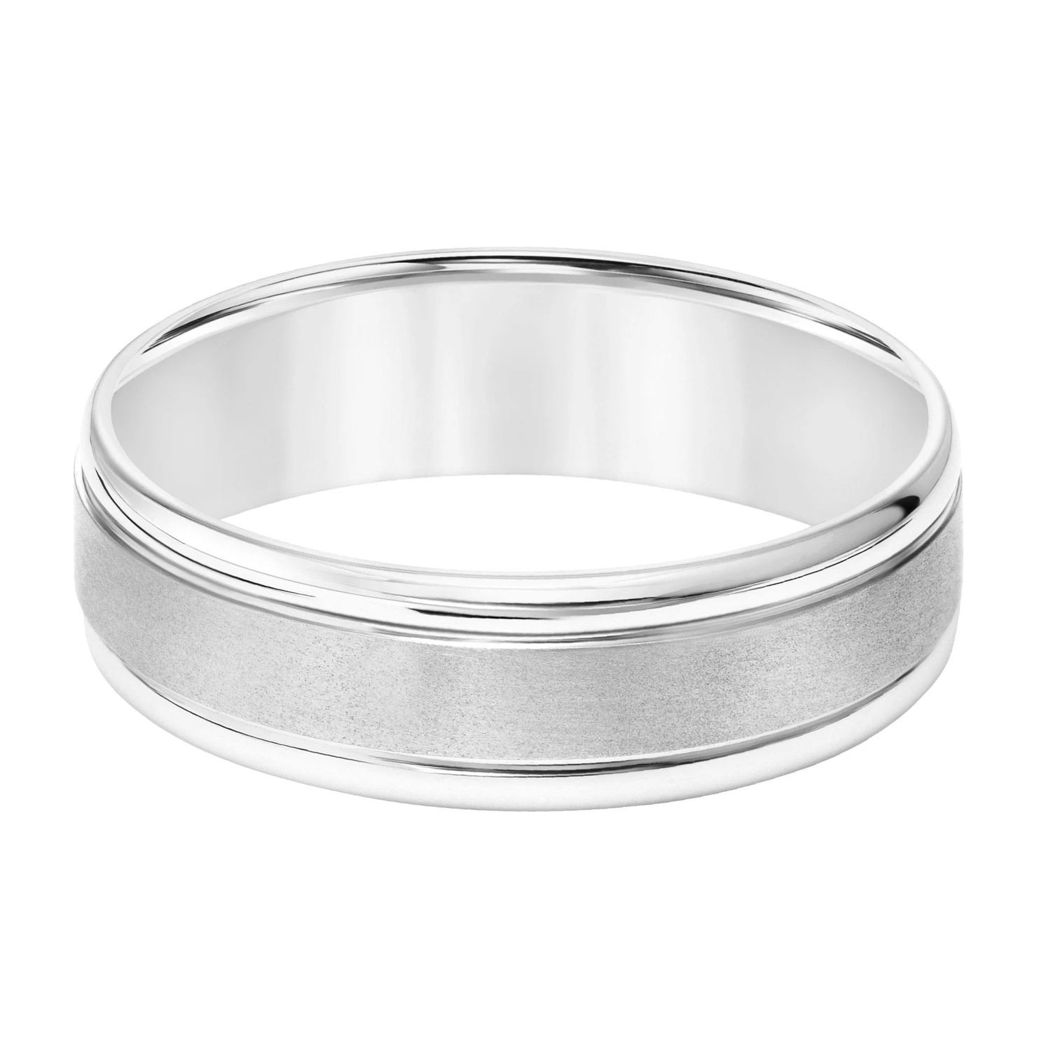 14K White Gold Satin Polished Band 3 14K White Gold Satin Polished Band