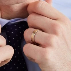 14K Two-Tone Gold 6mm Satin Finish Band -Luxe Rings Shop 14K Two Tone Gold 6mm Satin Finish Band Gold model gfb03776