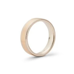 14K Two-Tone Gold 6mm Satin Finish Band -Luxe Rings Shop 14K Two Tone Gold 6mm Satin Finish Band two tone side GFB03776