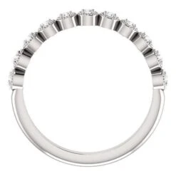18K White Gold Bezel Milgrain Diamond Band -Luxe Rings Shop 3331a