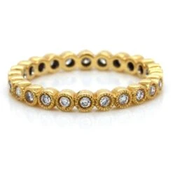 18K Yellow Gold Bezel Set Diamond Eternity Band