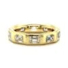 18K Yellow Gold Burnish Set Emerald Diamond Band -Luxe Rings Shop DET1912A