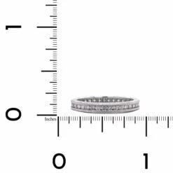 18K White Gold Milgrain Channel Set Diamond Band 8 18K White Gold Milgrain Channel Set Diamond Band -Luxe Rings Shop DETC1165B