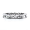 18K White Gold Channel Round And Baguette Diamond Eternity Band