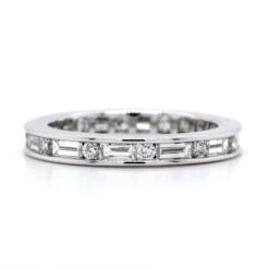 18K White Gold Channel Round And Baguette Diamond Eternity Band -Luxe Rings Shop DETC1175 d28f727b d6e9 441c 9e3d fb863cd0f520