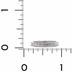 Platinum Channel Set Princess Diamond With Milgrain Eternity Band 8 Platinum Channel Set Princess Diamond With Milgrain Eternity Band -Luxe Rings Shop DETC1206B