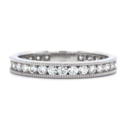 Platinum Channel Set Diamond With Milgrain Eternity Band -Luxe Rings Shop DETC1209 b391fb79 55f4 43f7 b2bb 662c542f27f7