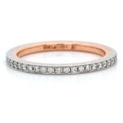 Platinum And 18K Rose Gold Shared Prong Diamond Eternity Band