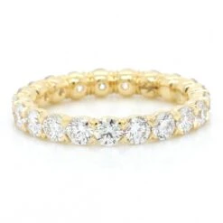 18K Yellow Gold Flush Fit Silk Prong Band