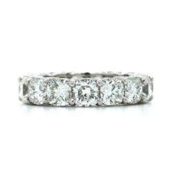 Platinum Shared Prong Cushion Cut Diamond Eternity Band -Luxe Rings Shop DETP2329A