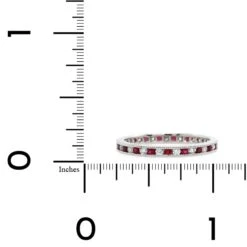 Platinum Channel Set Ruby And Diamond Band -Luxe Rings Shop DETR0330C