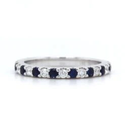 18K White Gold Shared Prong Sapphire And Diamond Eternity Band -Luxe Rings Shop DETS0569 9fa68234 e83d 41a2 b8ab 6a5925c02d48