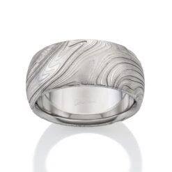 Damascus Steel Kona Pattern Wedding Band