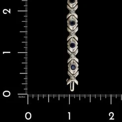 14K White Gold Estate Diamond And Sapphire Bracelet -Luxe Rings Shop ESBR5817C
