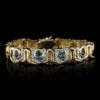 18K Two Tone Estate Gold Sapphire And Diamond Bracelet -Luxe Rings Shop ESBR5821A