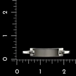 Tiffany & Co. Sterling Estate Silver Modern Rectangle ID Bangle Bracelet -Luxe Rings Shop ESBR6253C