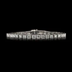 Platinum Estate Diamond Line Bracelet