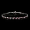 14K White Gold Estate Ruby And Diamond Bracelet -Luxe Rings Shop ESBR6333A