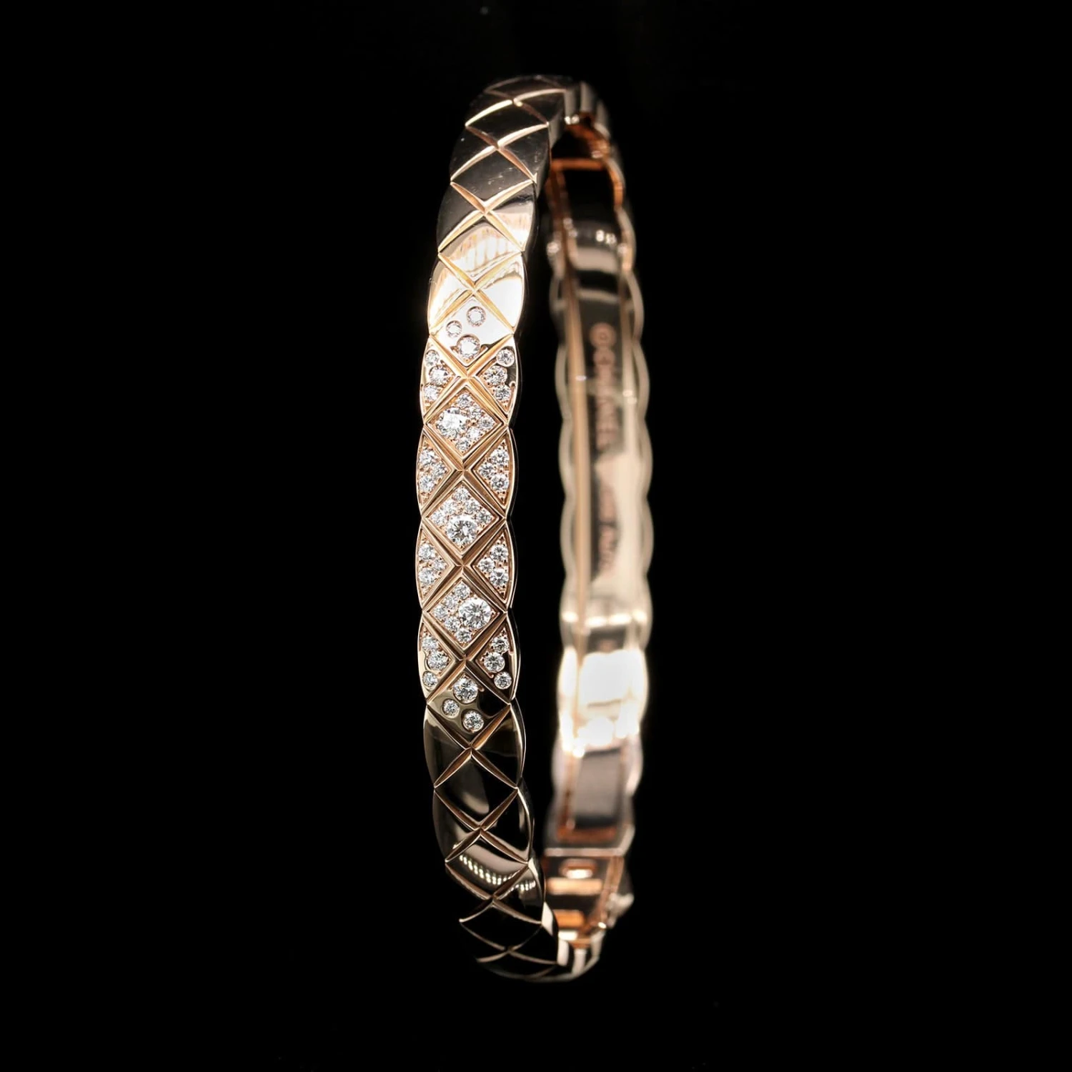 Chanel 18K Beige Gold Estate Diamond Coco Crush Bangle 4 Chanel 18K Beige Gold Estate Diamond Coco Crush Bangle - Image 2