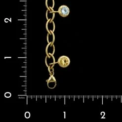 14K Yellow Gold Estate Gem-set Charm Bracelet -Luxe Rings Shop ESBR6390C