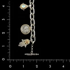 Gerochristo Sterling Silver And 18K Yellow Gold Estate Charm Bracelet -Luxe Rings Shop ESBR6411C
