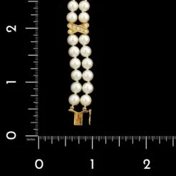 Mikimoto 18K Yellow Gold Estate Akoya Cultured Pearl And Diamond Bracelet -Luxe Rings Shop ESBR6412C