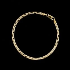 14K Yellow Gold Estate Herringbone Bracelet