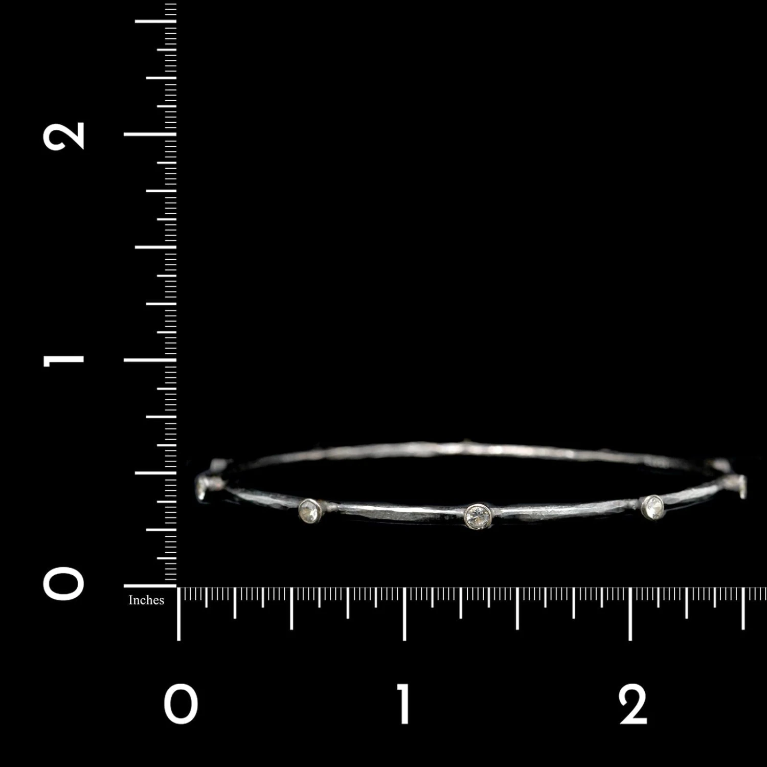 Lika Behar Oxidized Sterling Silver White Sapphire Bangle Bracelet 5 Lika Behar Oxidized Sterling Silver White Sapphire Bangle Bracelet - Image 3