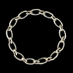 Tiffany & Co. Sterling Silver Estate Oval Clasping Link Bracelet