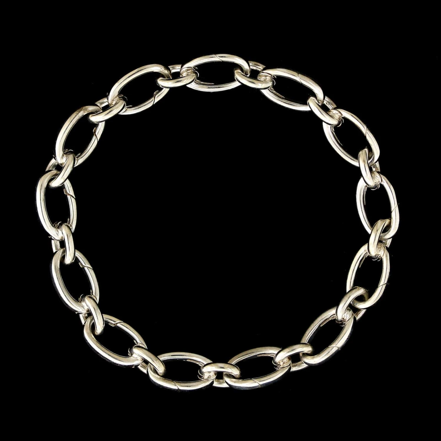 Tiffany & Co. Sterling Silver Estate Oval Clasping Link Bracelet 3 Tiffany & Co. Sterling Silver Estate Oval Clasping Link Bracelet
