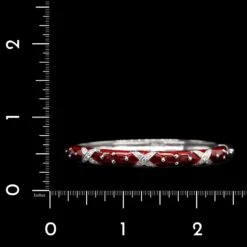 Hidalgo 18K White Gold Estate Enamel And Diamond Bangle -Luxe Rings Shop ESBR6498C