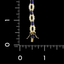 18K Yellow Gold Estate Sapphire And Diamond Bracelet -Luxe Rings Shop ESBR6511C