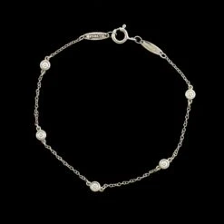 Tiffany & Co. Elsa Peretti Sterling Silver Estate Diamond By The Yard Bracelet