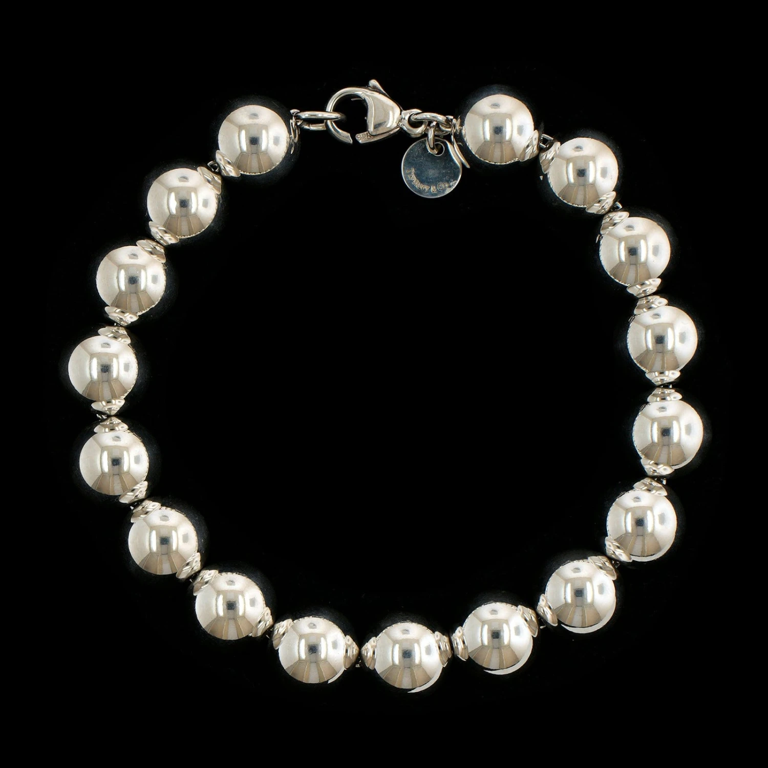 Tiffany & Co. Sterling Silver Estate Hardwear 10.00MM Ball Bracelet 3 Tiffany & Co. Sterling Silver Estate Hardwear 10.00MM Ball Bracelet