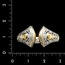 John Hardy Sterling Silver And 22K Yellow Gold Estate Dot Cuff Bracelet -Luxe Rings Shop ESBR6618C