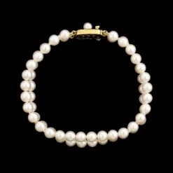 Mikimoto 18K Yellow Gold Estate Double Cultured Pearl Bracelet