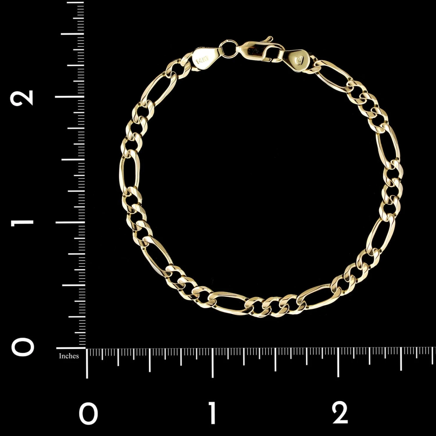 14K Yellow Gold Estate Figaro Bracelet 4 14K Yellow Gold Estate Figaro Bracelet - Image 2