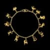 22K Yellow Gold Estate 12 Animal Chinese Zodiac Charm Bracelet -Luxe Rings Shop ESBR6677A