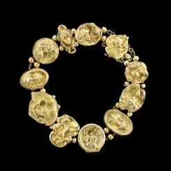 14K Yellow Gold Estate Art Nouveau Style Slide Bracelet