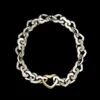 Tiffany & Co. Sterling Silver And 18K Yellow Gold Estate Heart Link Bracelet -Luxe Rings Shop ESBR6680A