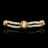 22K Yellow Gold Estate Cultured Freshwater Pearl And Hardstone Cameo Bracelet -Luxe Rings Shop ESBR6729A