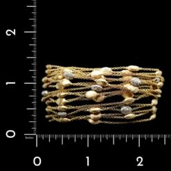 Marco Bicego 18K Yellow Gold Estate Siviglia 20 Row Diamond Pave Bracelet -Luxe Rings Shop ESBR6736C