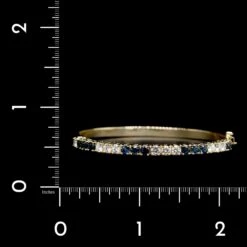 14K White Gold Estate Sapphire And Diamond Bangle -Luxe Rings Shop ESBR6763C