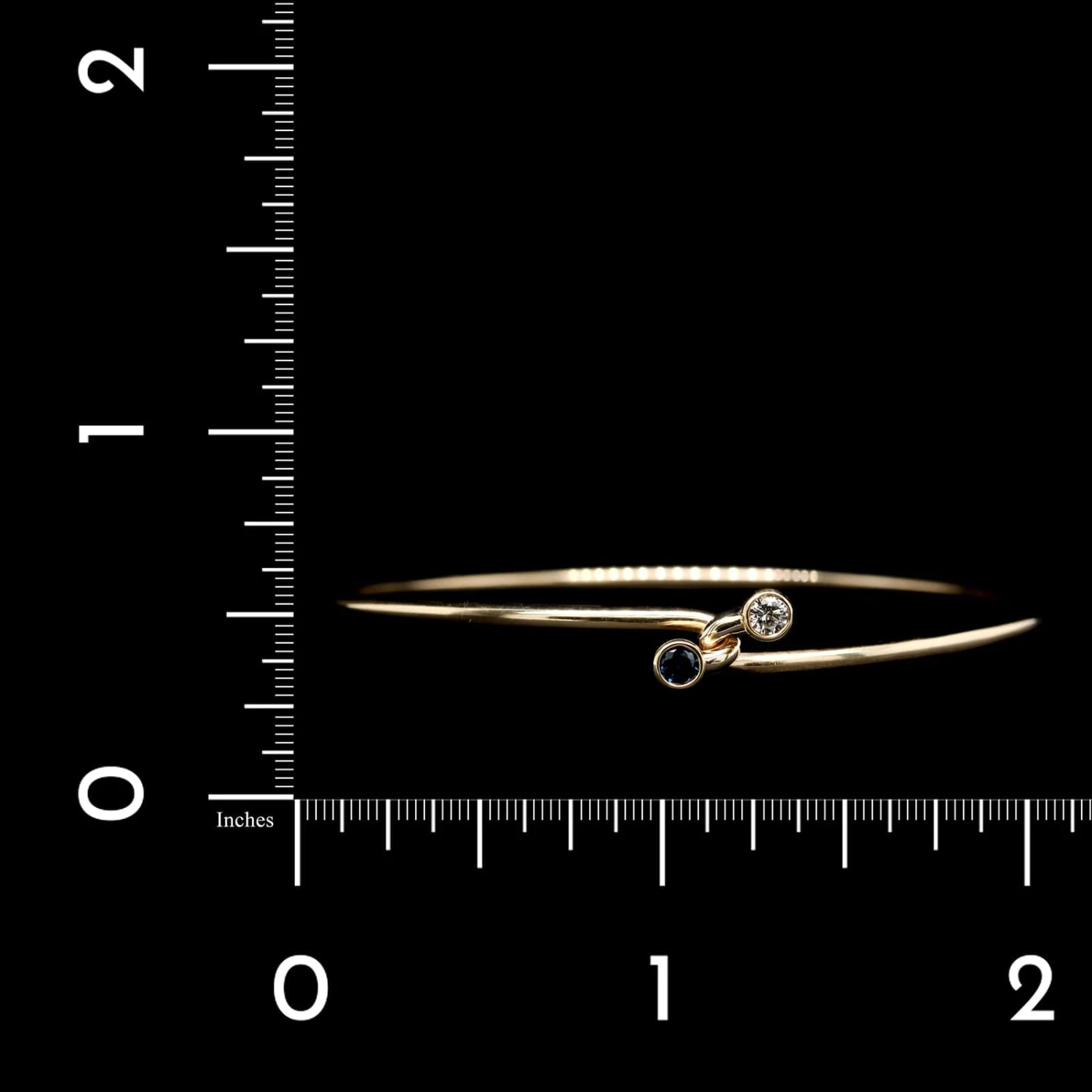 Tiffany & Co. 14K Yellow Gold Estate Sapphire And Diamond Bangle 5 Tiffany & Co. 14K Yellow Gold Estate Sapphire And Diamond Bangle - Image 3