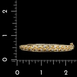 Mark Patterson 18K Yellow Gold And Platinum Estate Diamond Bangle -Luxe Rings Shop ESBR6769C