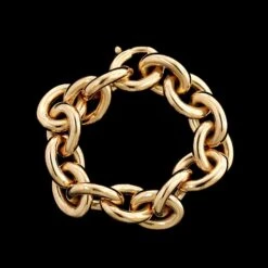 18K Rose Gold Estate Oval Link Bracelet