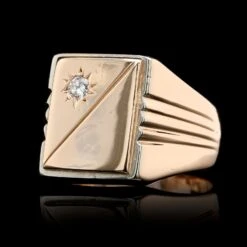 18K Yellow Gold Estate Diamond Ring