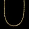 14K Yellow Gold Estate Diamond Cut Rope Chain