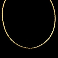 14K Yellow Gold Estate Twisted Flexible Cord Necklace